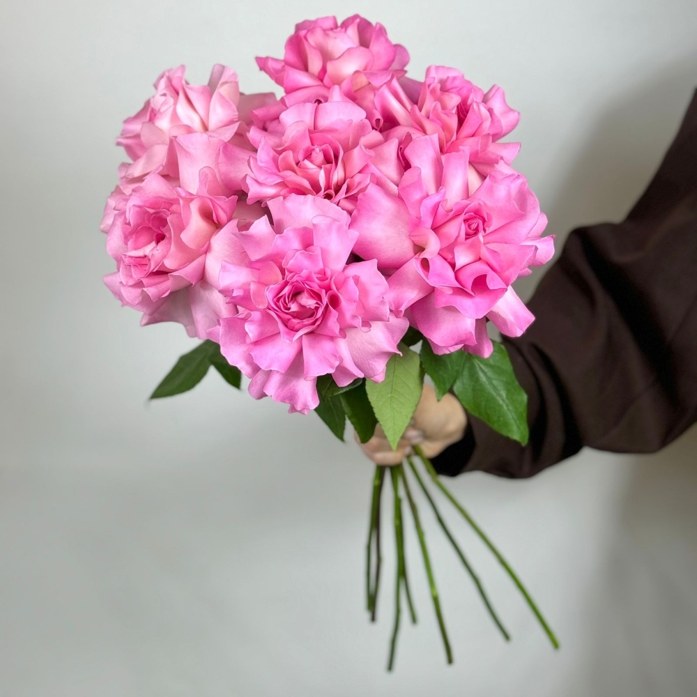 7 нежно-розовых французских роз