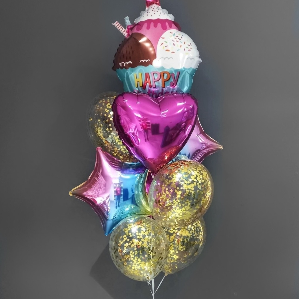 

Букет из воздушных шаров «Десерт Happy Birthday»