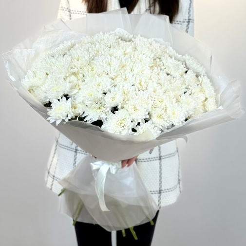 Букет из 25 хризантем 