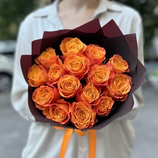 15 Orange Roses Kenya - image of a bouquet 2