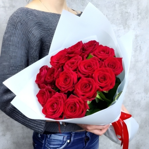 15 красных роз 60 см - изображение букета 2