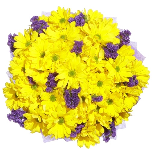 Счастливая история: Хризантемы и статица - изображение букета 2