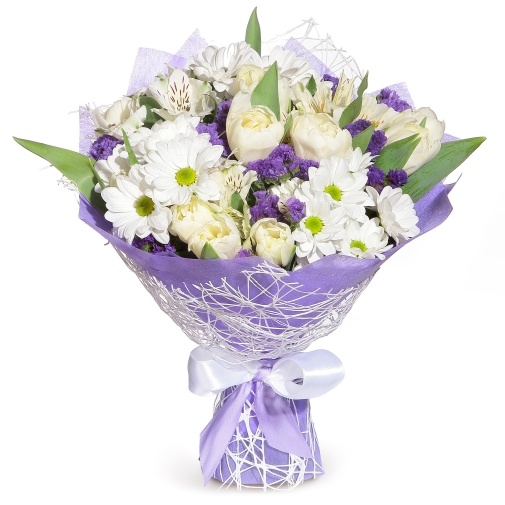 Юной леди: Тюльпаны и хризантемы