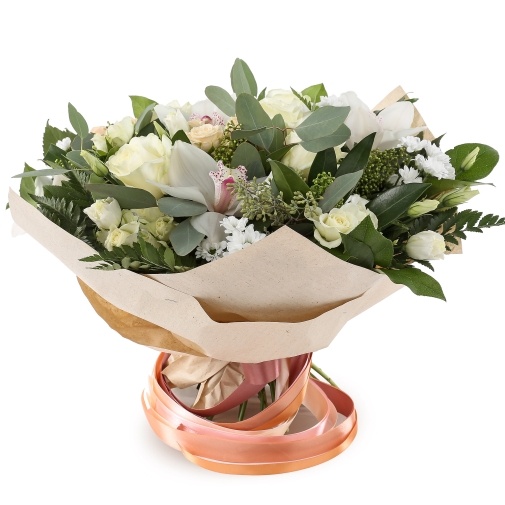 Альбус: Орхидеи и лизиантус - изображение букета 2