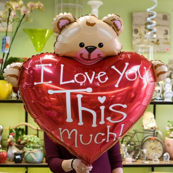 Tin foil balloon "Teddy bear with heart"