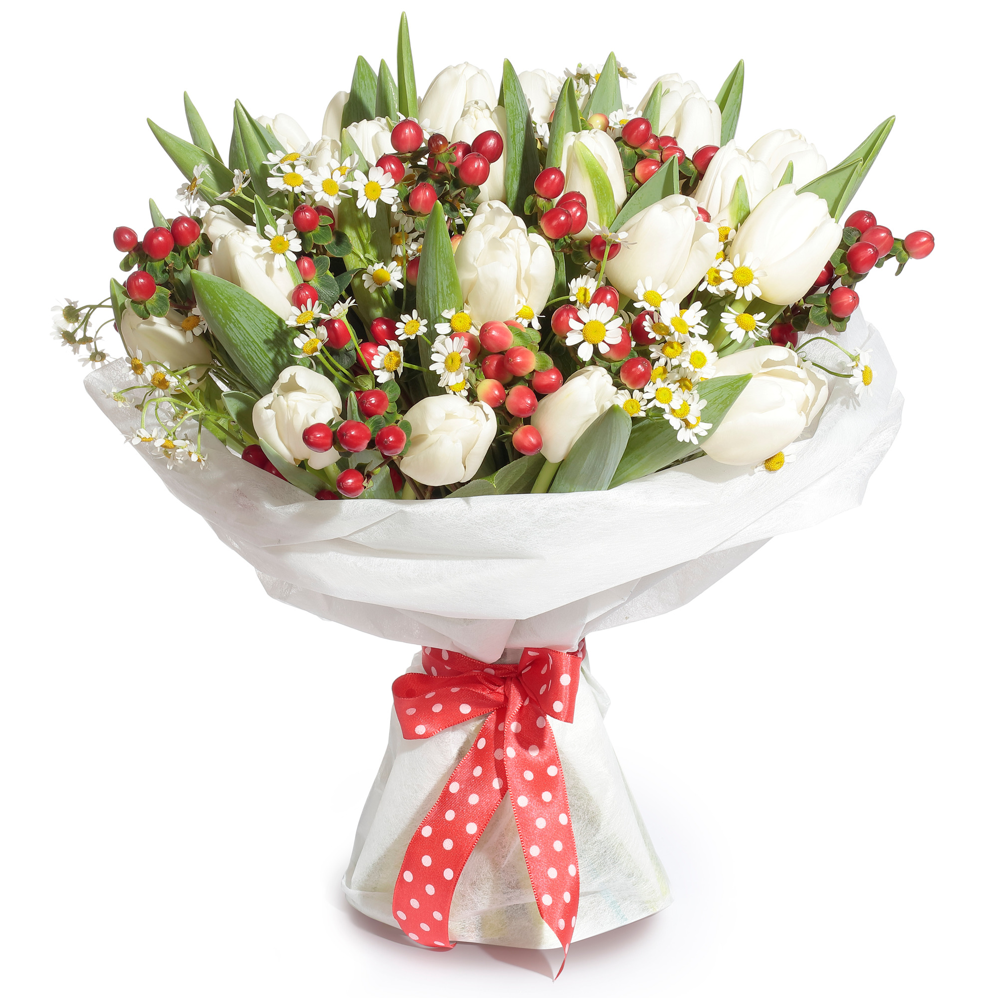 Дыхание весны: Ромашки и тюльпаны